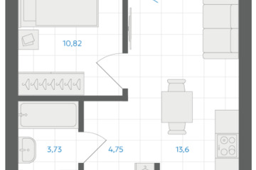 1-к квартира, 34,6 м², 3/9 эт.
