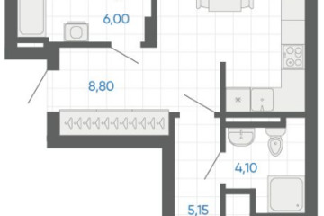 2-к квартира, 83,5 м², 6/8 эт.