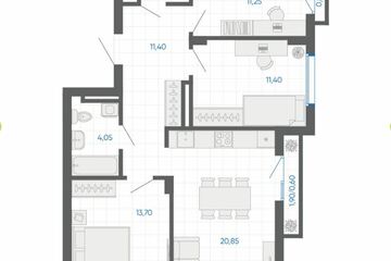 4-к квартира, 77,1 м², 7/8 эт.