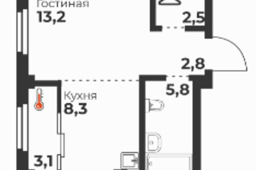 Студия, 33,2 м², 4/23 эт.