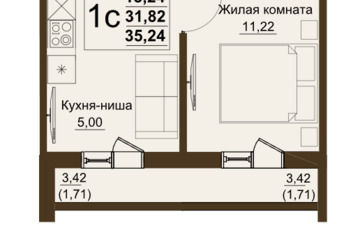 2-к квартира, 35,2 м², 4/9 эт.