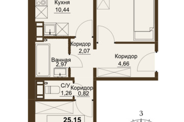 2-к квартира, 50,6 м², 4/9 эт.