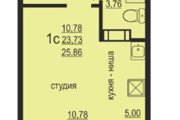 Студия, 26 м², 6/10 эт.