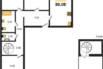 3-к квартира, 86 м², 7/10 эт.